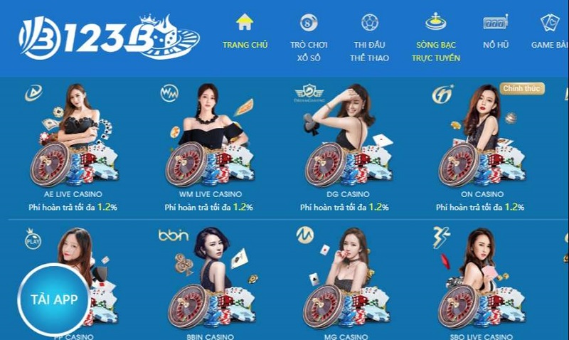 123B đa dạng thể loại cá cược